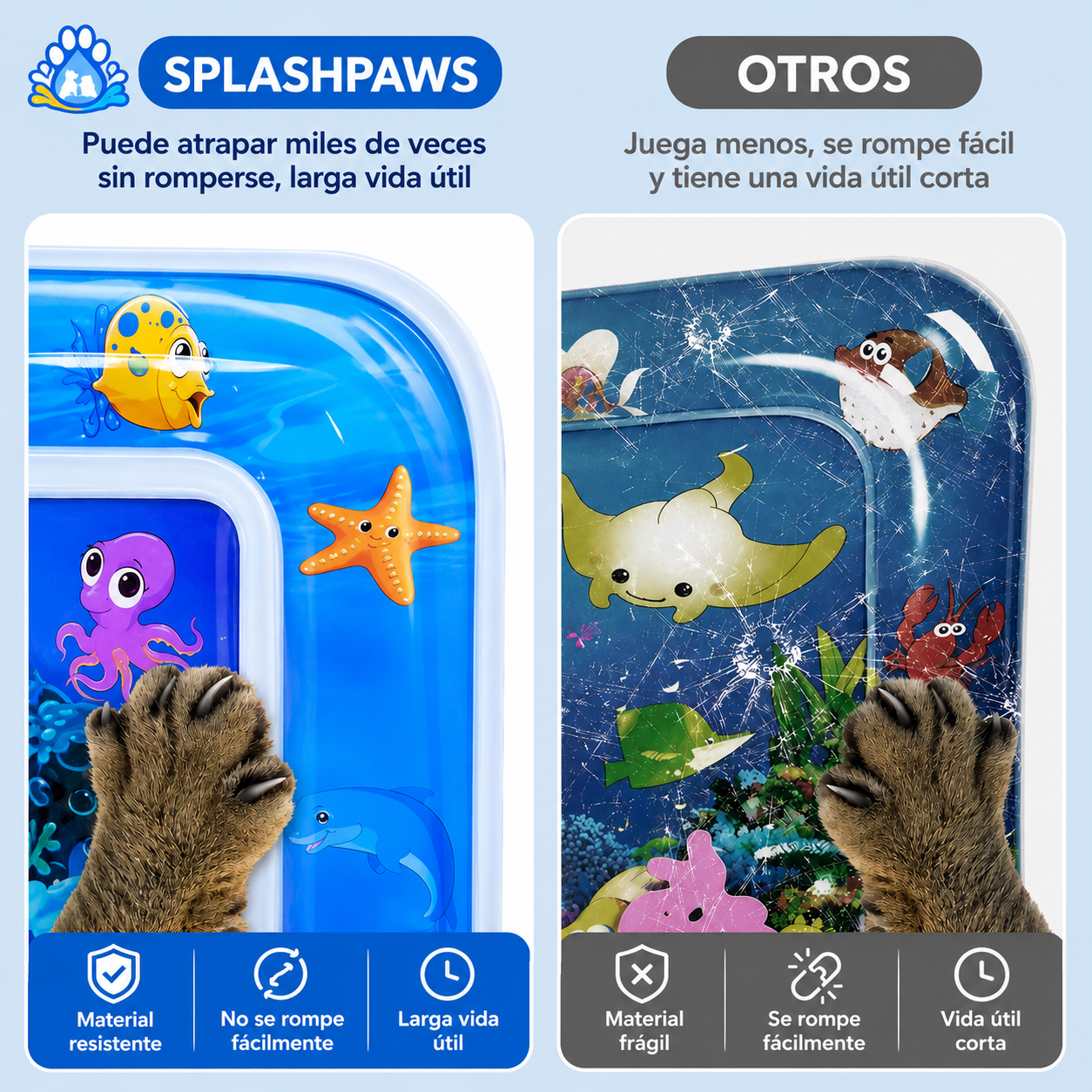 SplashPaws™ – Esterilla de Agua Interactiva para Gatos y Perros